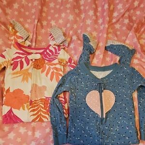 Floral and Heart Print Baby Onesies